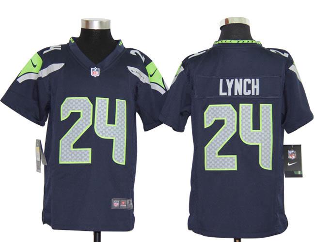 Kids Nike Seattle Seahawks 24# Marshawn Lynch Blue Nike NFL Jersey Cheap