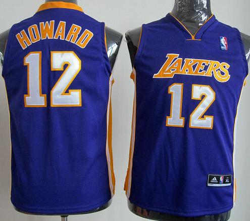 Kids Los Angeles Lakers 12# Dwight Howard Purple NBA Jerseys Cheap
