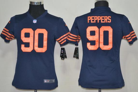 Kids Nike Chicago Bears 90 Julius Peppers Dark Blue Nike NFL Jerseys Orange Number Cheap