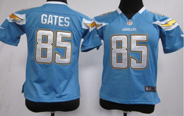 Kids Nike San Diego Chargers 85# Antonio Gates Light Blue Nike NFL Jerseys Cheap
