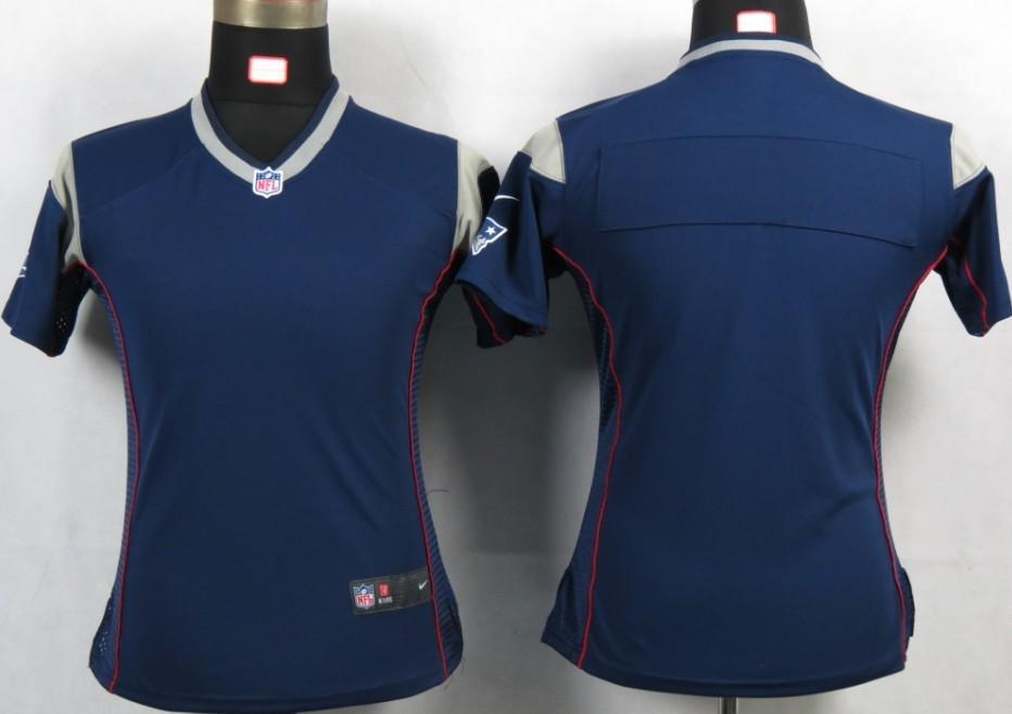 Cheap Womens Nike New England Patriots Blank Blue Portrait Fashion Game Jerseys