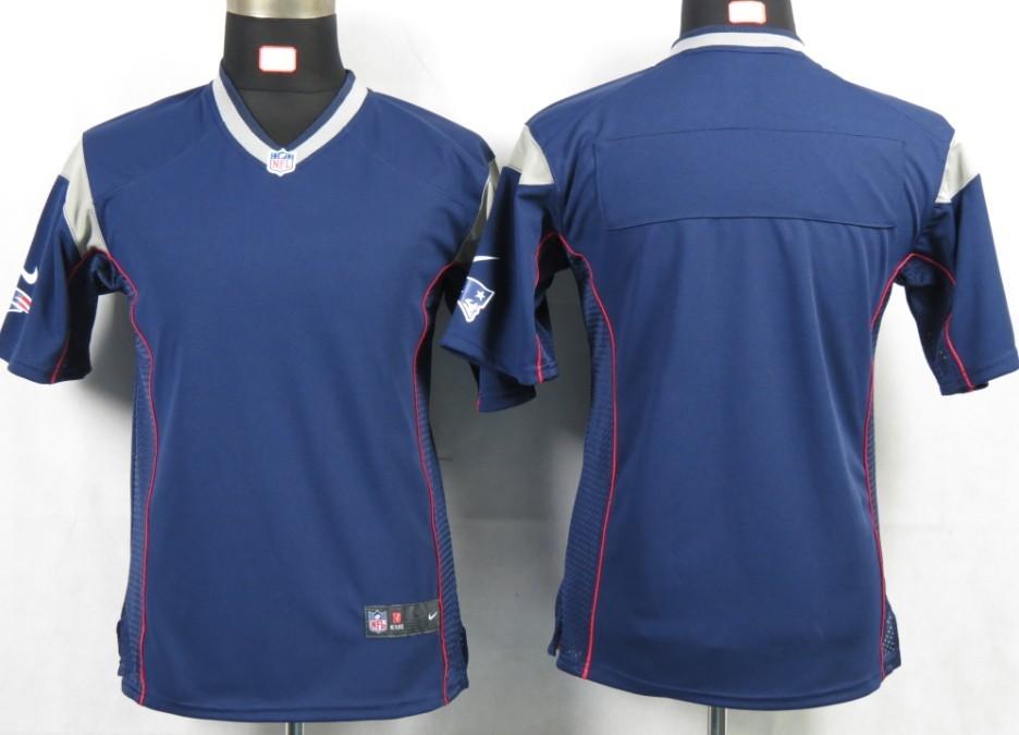Kids Nike New England Patriots Blank Blue Portrait Fashion Game Jerseys Cheap