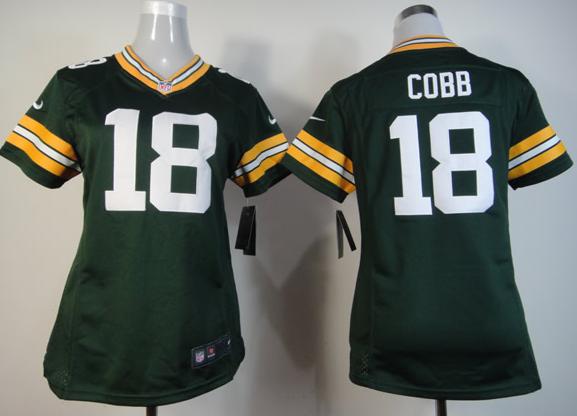 Cheap Women Nike Green Bay Packers #18 Randall Cobb Green Nike NFL Jerseys