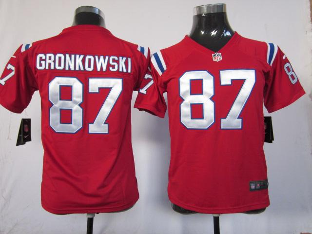Kids Nike New England patriots #87 Gronkowski Red Nike NFL Jerseys Cheap