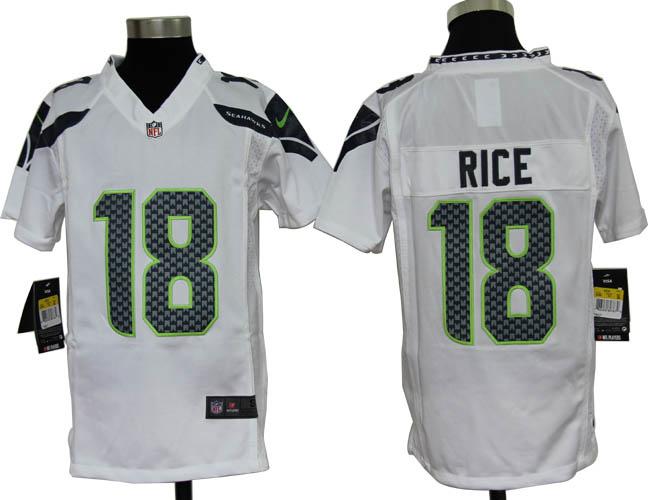 Kids Nike Seattle Seahawks 18# Sidney Rice White Nike NFL Jerseys Cheap
