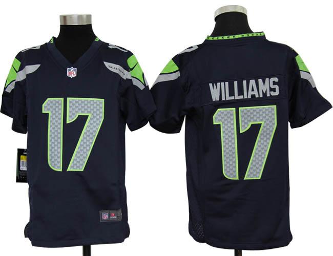 Kids Nike Seattle Seahawks 17# Mike Williams Blue Nike NFL Jerseys Cheap
