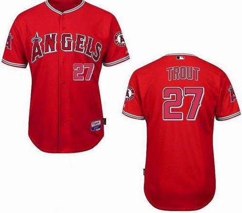 Kids Los Angeles Angels #27 Mike Trout Red MLB Jerseys Cheap