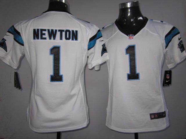 Cheap Women Nike Carolina Panthers #1 Cam Newton White Nike NFL Jerseys