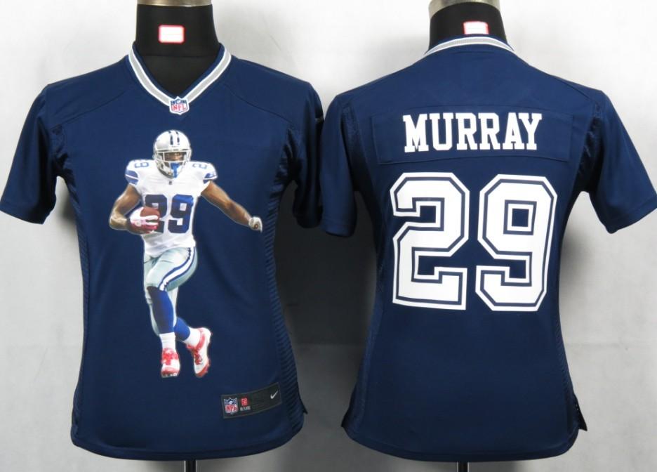 Cheap Womens Nike Dallas Cowboys 29 Murray Blue Portrait Fashion Game Jersey