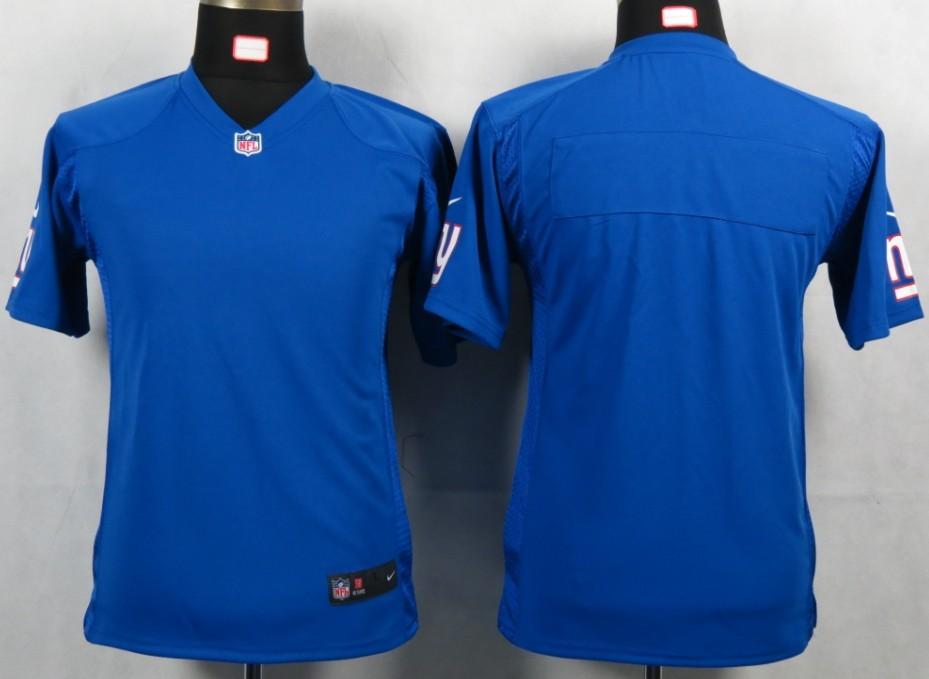 Kids Nike New York Giants Blank Blue Portrait Fashion Game Jerseys Cheap