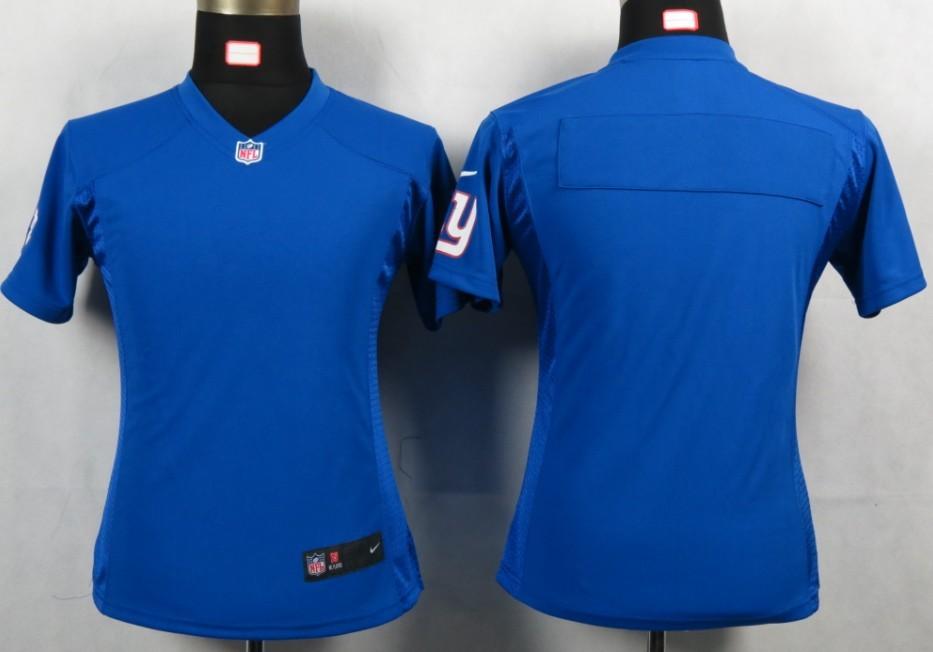 Cheap Womens Nike New York Giants Blank Blue Portrait Fashion Game Jerseys