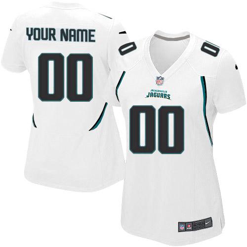 Cheap Women Nike Jacksonville Jaguars Customized White Game Nike NFL Jerseys