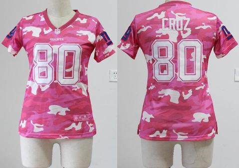 Cheap Women Nike New York Giants 80 Victor Cruz Pink Camo Fashion NFL Jerseys 2013 New