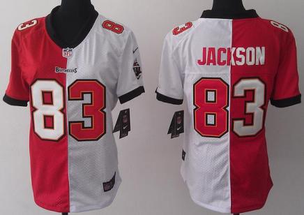 Cheap Women Nike Tampa Bay Buccaneers 83 Vincent Jackson Red White Split NFL Jerseys