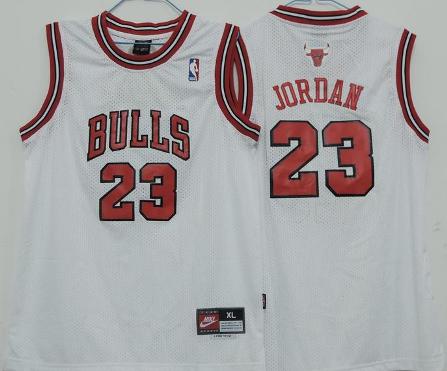 Kids Chicago Bulls 23 Michael Jordan White NBA Jerseys Cheap
