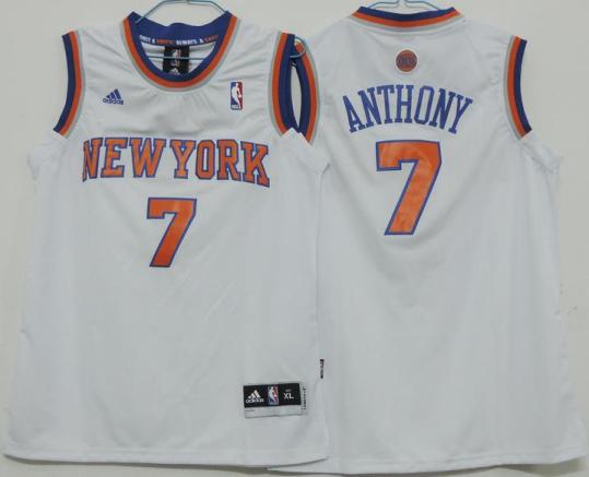 Kids New York Knicks 7 Carmelo Anthony White Revolution 30 Swingman NBA Jerseys Cheap