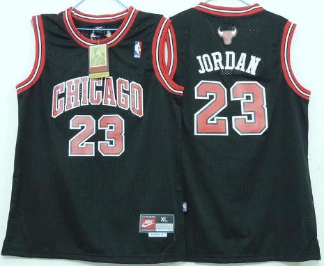 Kids Chicago Bulls 23 Michael Jordan Black NBA Jerseys Cheap