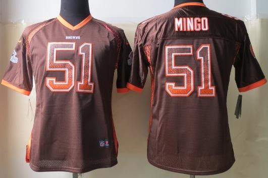 Cheap Women Nike Cleveland Browns 51 Barkevious Mingo Brown Drift Fashion Elite NFL Jerseys