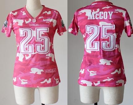 Cheap Women Nike Philadelphia Eagles 25 LeSean McCoy Pink Camo Fashion NFL Jerseys 2013 New