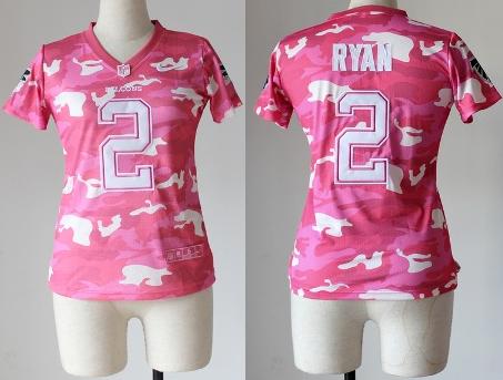 Cheap Women Nike Atlanta Falcons 2 Matt Ryan Pink Camo Fashion NFL Jerseys 2013 New