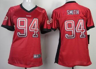 Cheap Women Nike San Francisco 49ers 94 Justin Smith Red Drift Fashion Elite NFL Jerseys