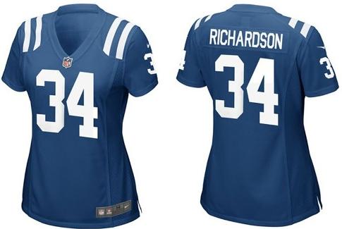 Cheap Women Nike Indianapolis Colts 34 Trent Richardson Blue NFL Jersey