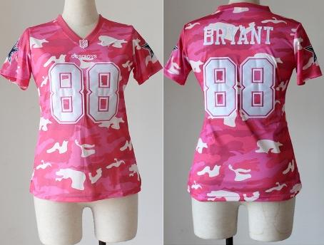 Cheap Women Nike Dallas Cowboys 88 Dez Bryant Pink Camo Fashion NFL Jerseys 2013 New
