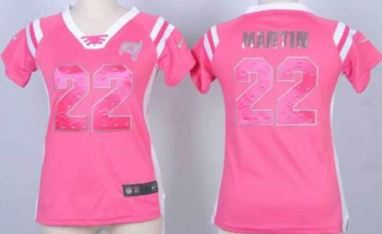 Cheap Women Nike Tampa Bay Buccaneers 22 Doug Martin Pink Handwork Sequin Name Fashion NFL Jersey