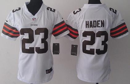 Cheap Women Nike Cleveland Browns 23 Joe Haden White NFL Jersey