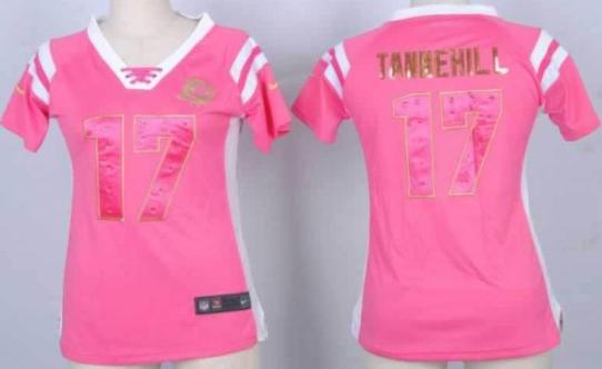 Cheap Women Nike Miami Dolphins 17 Ryan Tannehill Pink Handwork Sequin Name Fashion NFL Jersey