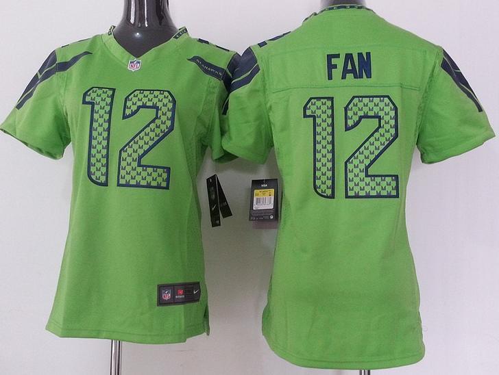Cheap Women Nike Seattle Seahawks 12 Fan Green NFL Jerseys