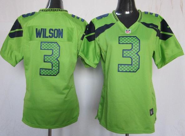 Cheap Women Nike Seattle Seahawks 3 Russell Wilson Green NFL Jerseys