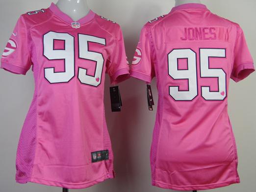 Cheap Women Nike Green Bay Packers 95 Datone Jones Pink Love NFL Jerseys