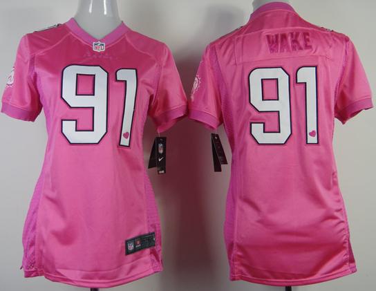 Cheap Women Nike Miami Dolphins 91 Cameron Wake Pink Love NFL Jerseys