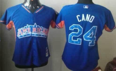 Cheap Women 2013 MLB ALL STAR American League New York Yankees 24 Robinson Cano Blue Jerseys