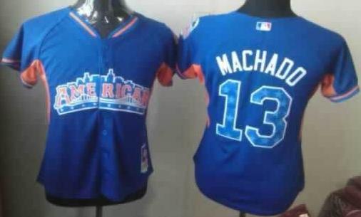 Cheap Women 2013 MLB ALL STAR American League Baltimore Orioles 13 Manny Machado Blue Jerseys