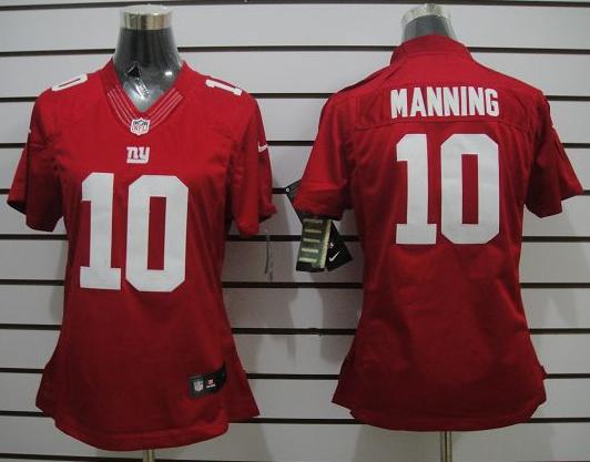 Cheap Women Nike New York Giants 10# Eli Manning Red Game LIMITED Nike NFL Jerseys