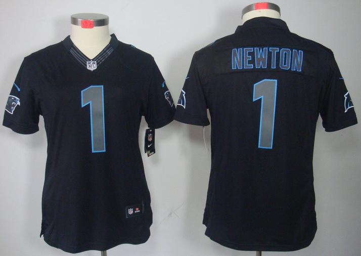 Cheap Women Nike Carolina Panthers #1 Cam Newton Black Impact Game LIMITED NFL Jerseys