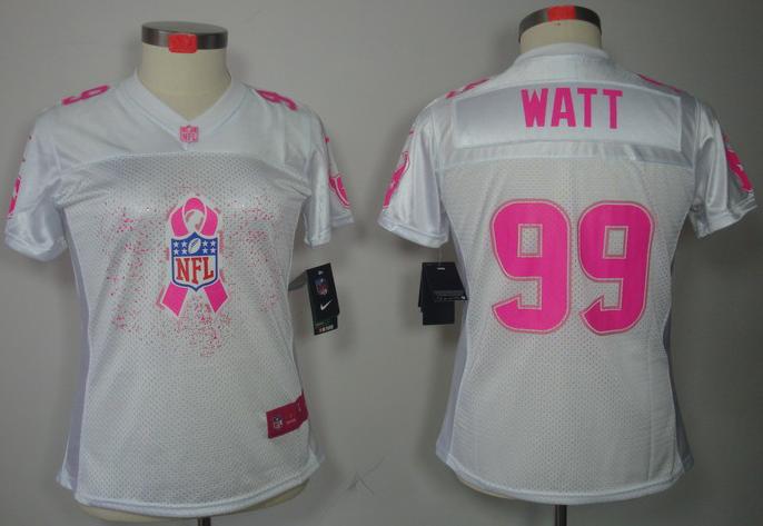 Cheap Women Nike Houston Texans 99 Watt White Breast Cancer Awareness Fashion Jersey