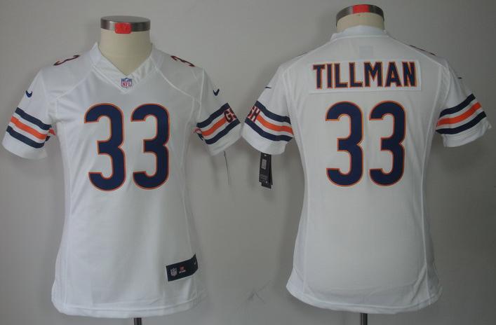 Cheap Women Nike Chicago Bears 33 Charles Tillman White Game LIMITED NFL Jerseys