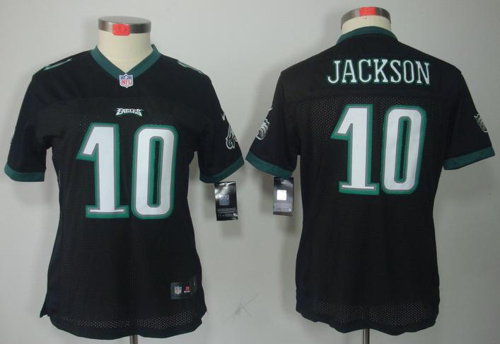 Cheap Women Nike Philadelphia Eagles 10# DeSean Jackson Black Game LIMITED NFL Jerseys