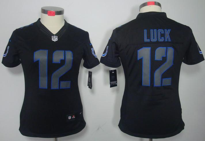 Cheap Women Nike Indianapolis Colts #12 Andrew Luck Black Impact Game LIMITED NFL Jerseys