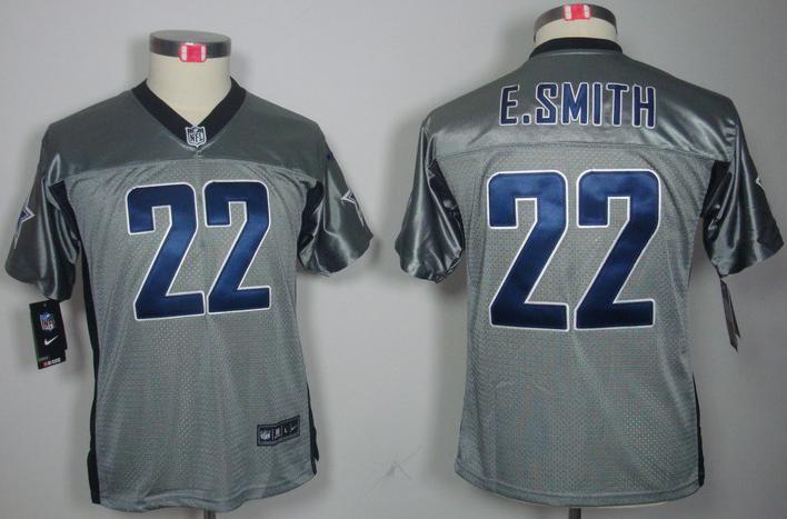 Kids Nike Dallas Cowboys 22 E.SMITH Grey Shadow Nike NFL Jerseys Cheap