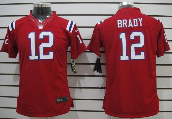 Kids Nike New England Patriots 12 Tom Brady Red Game LIMITED NFL Jersey Cheap