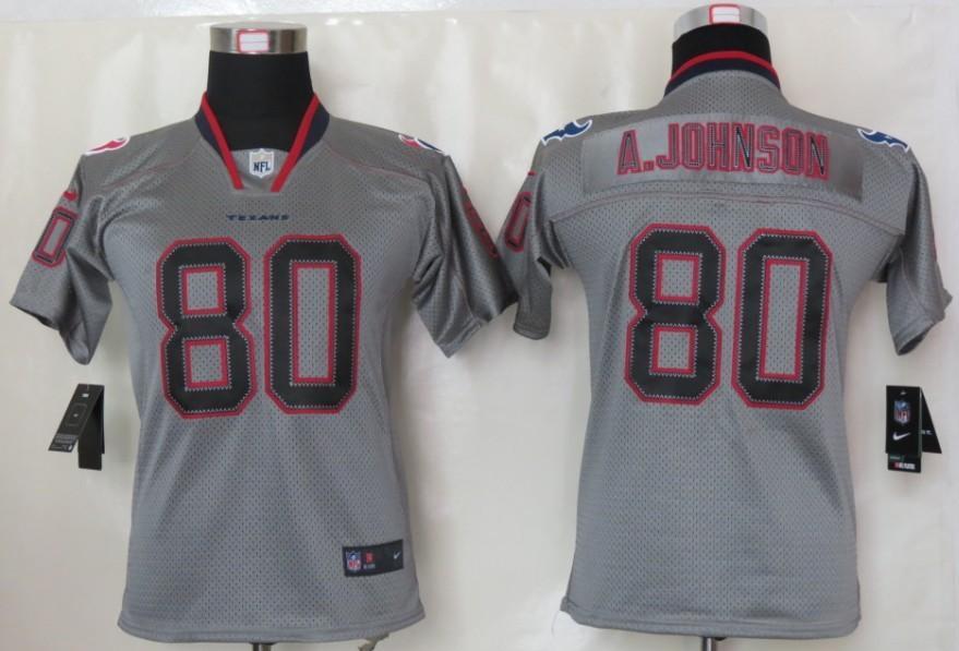 Kids Nike Houston Texans #80 Andre Johnson Lights Out Grey Elite Jerseys Cheap