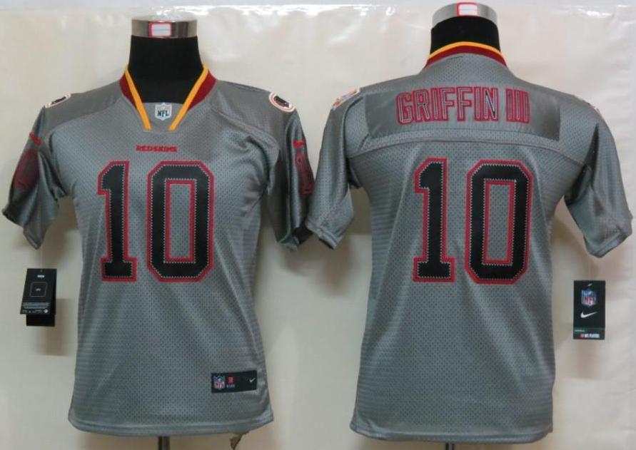 Kids Nike Washington Redskins 10# Robert Griffin III Grey Lights Out Elite NFL Jerseys Cheap