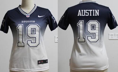 Cheap Women Nike Dallas Cowboys 19 Miles Austin Blue White Drift Fashion II Elite NFL Jerseys