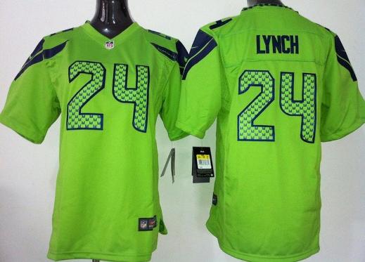 Kids Nike Seattle Seahawks 24 Marshawn Lynch Green NFL Jerseys Cheap