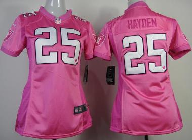 Cheap Women Nike Oakland Raiders 25 D.J. Hayden Pink Love NFL Jerseys