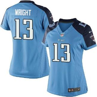 Cheap Women Nike Tennessee Titans 13 Kendall Wright Light Blue NFL Jerseys